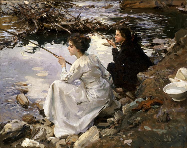 John Singer Sargent Two Girls Fishing